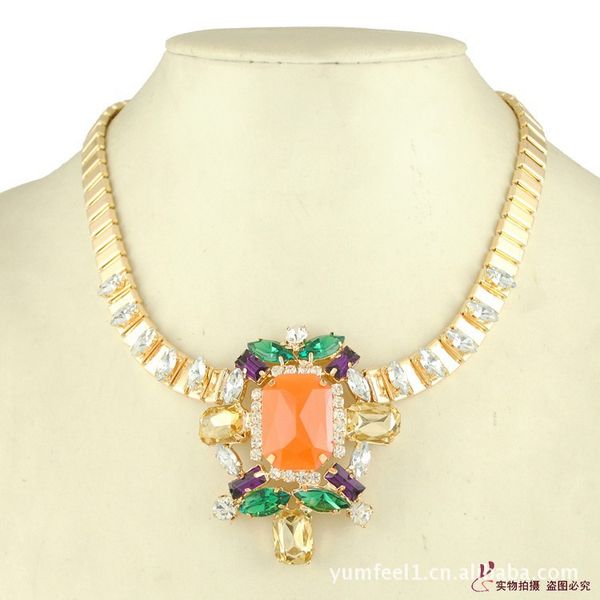 celebrity style color multi-gemstone necklace multi-split surface square gemstone contrast color of crystal necklace n1556, Black
celebrity style color multi-gemstone necklace multi-split surface square gemstone contrast color of crystal necklace n1556, Black