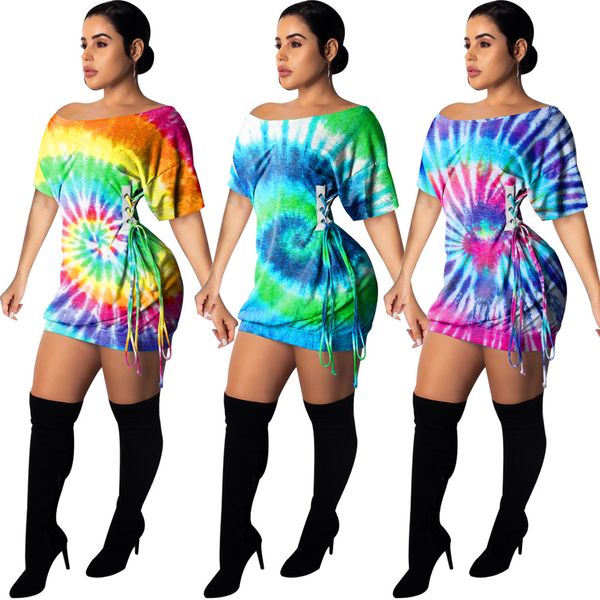 women party club mini dress cross lace up bandage printed dresses slash neck summer fashion short sleeve, Black;gray
women party club mini dress cross lace up bandage printed dresses slash neck summer fashion short sleeve, Black;gray