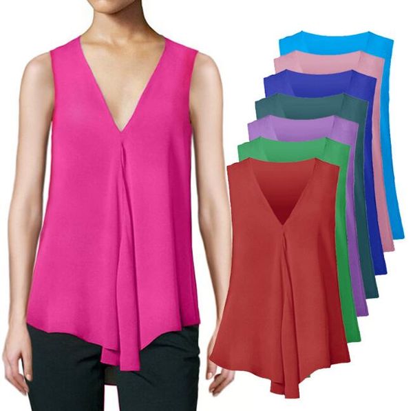 plus size xs-5xl women chiffon blouses sleeveless v neck shirt fashion summer ladies tees blusas femininas, White
plus size xs-5xl women chiffon blouses sleeveless v neck shirt fashion summer ladies tees blusas femininas, White