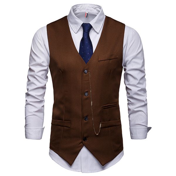 2019 spring new fashion men's casual suit vest single-breasted vest gilet homme dress vests for men waistcoat men, Black;white
2019 spring new fashion men's casual suit vest single-breasted vest gilet homme dress vests for men waistcoat men, Black;white