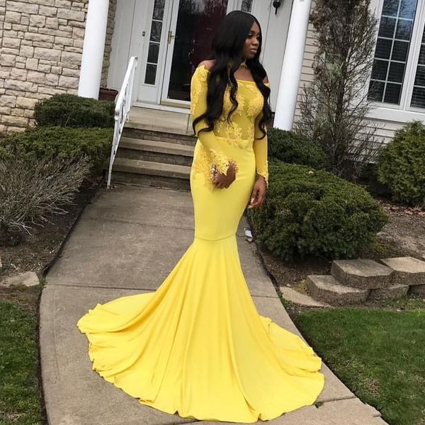 stunning yellow scoop neck long sleeves african prom bridesmaid dresses satin plus size applique illusion homecoming evening party dress, Black
stunning yellow scoop neck long sleeves african prom bridesmaid dresses satin plus size applique illusion homecoming evening party dress, Black