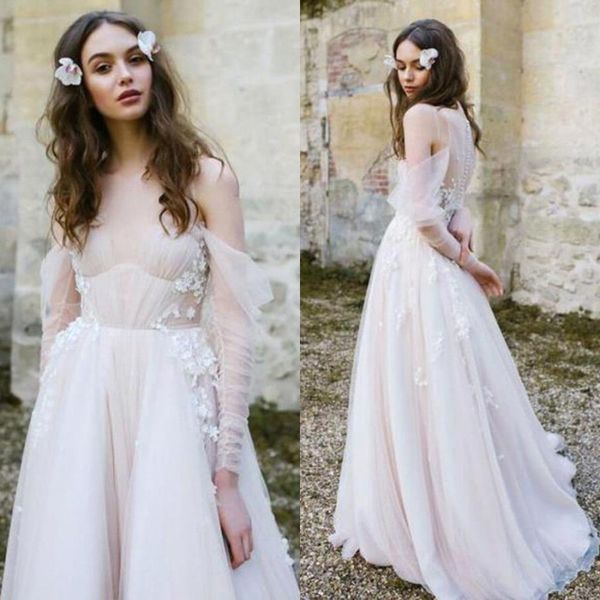 beach off shoulder a line wedding dresses lace applique bridal gowns tulle jewel sheer neck bridal gowns vestido de novia cph0163, White
beach off shoulder a line wedding dresses lace applique bridal gowns tulle jewel sheer neck bridal gowns vestido de novia cph0163, White