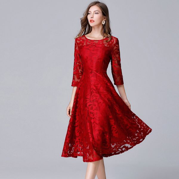 korean style womens 3/4 sleeve slim red navy pleated high waisted lace dress , woman clohtes , 4xl 5xl elegant dresses, Black;gray
korean style womens 3/4 sleeve slim red navy pleated high waisted lace dress , woman clohtes , 4xl 5xl elegant dresses, Black;gray