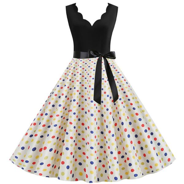 summer party dress women rockabilly vintage 50s retro polka dot dress women sleeveless casual midi vestidos verano 2019 mujer, Black;gray
summer party dress women rockabilly vintage 50s retro polka dot dress women sleeveless casual midi vestidos verano 2019 mujer, Black;gray