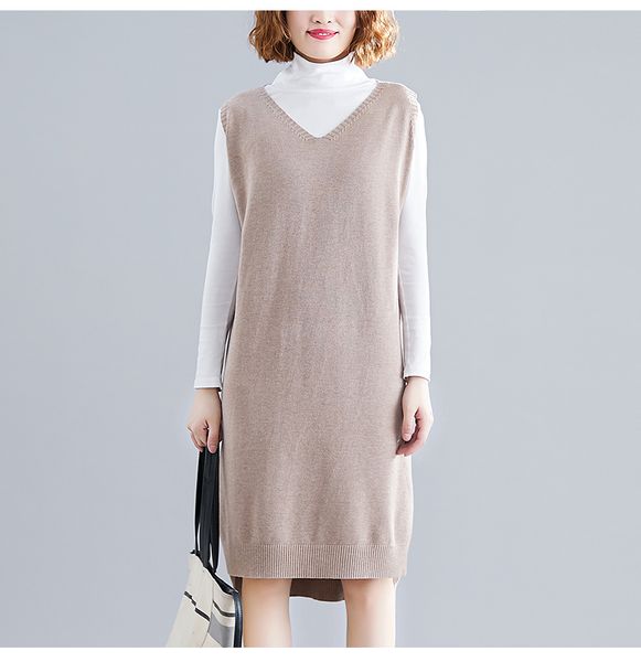 women side split sleeveless knit knitting sweater midi vest dress in soft touch 2019 new arrivals female apparels, Black;white
women side split sleeveless knit knitting sweater midi vest dress in soft touch 2019 new arrivals female apparels, Black;white