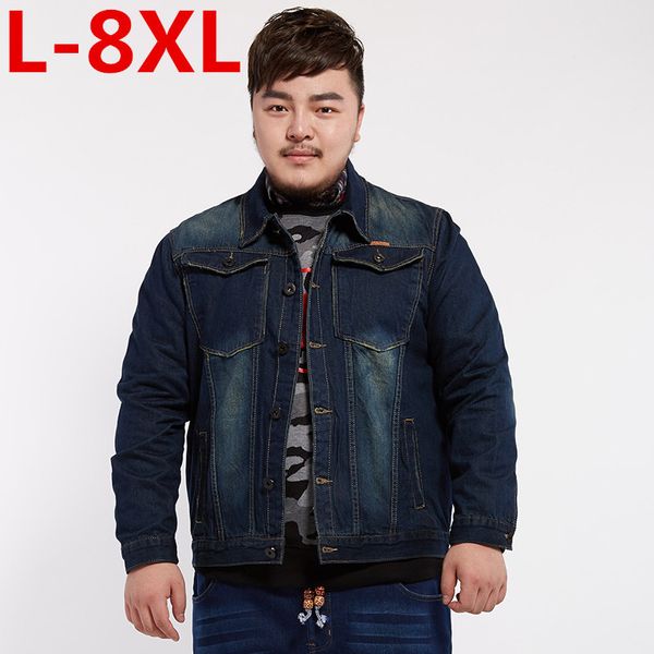 men's jackets classic denim jacket men brand clothing 100% cotton casual jean dark blue solid coat male plus size 8xl 7xl 6xl, Black;brown
men's jackets classic denim jacket men brand clothing 100% cotton casual jean dark blue solid coat male plus size 8xl 7xl 6xl, Black;brown