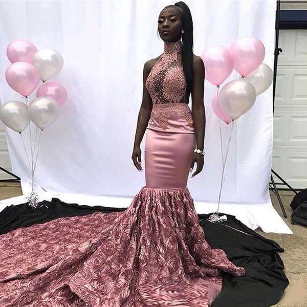 pink mermaid prom evening dresses appliqued 3d rose flowers formal party gown black girl pageant dresses, Black;red
pink mermaid prom evening dresses appliqued 3d rose flowers formal party gown black girl pageant dresses, Black;red