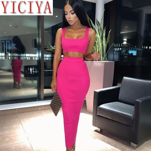 rib knit pink two piece set skirts set women 2020 summer neon vest crop and long skirt 2 piece suit club party clothing, White
rib knit pink two piece set skirts set women 2020 summer neon vest crop and long skirt 2 piece suit club party clothing, White