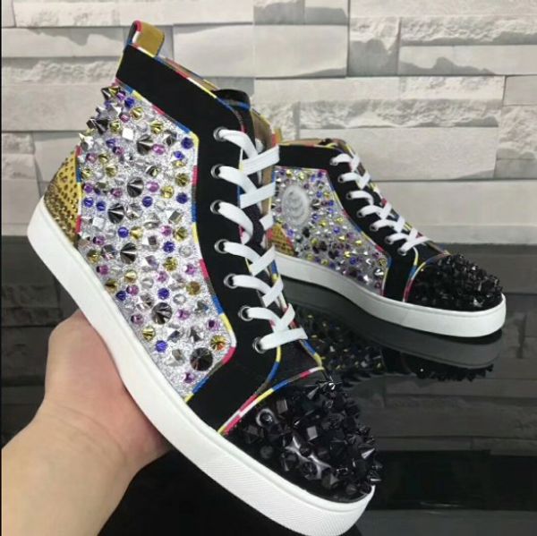 big size designer men shoes high cut red bottom spike sedue calf sneaker party wedding shoes genuine leather women casual shoes 35-46, Black
big size designer men shoes high cut red bottom spike sedue calf sneaker party wedding shoes genuine leather women casual shoes 35-46, Black