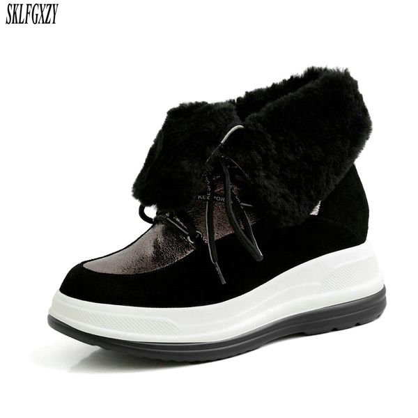 genuine leather boots women winter warm wool fur sneakers platform snow boots women 2019 ankle female causal shoe, Black
genuine leather boots women winter warm wool fur sneakers platform snow boots women 2019 ankle female causal shoe, Black