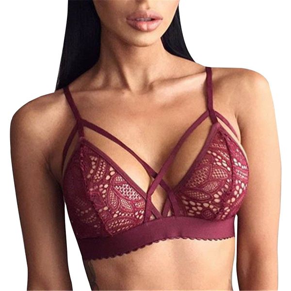 2019 style lace triangle womens underwear floral transparent bralette bras crop bustier unpadded mesh lined, Red;black
2019 style lace triangle womens underwear floral transparent bralette bras crop bustier unpadded mesh lined, Red;black