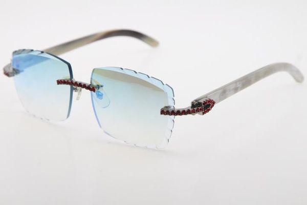 new selling rimless red big stones optical 3524012-a white genuine horn buffalo horn sunglasses carved lense glass unisex, White;black
new selling rimless red big stones optical 3524012-a white genuine horn buffalo horn sunglasses carved lense glass unisex, White;black
