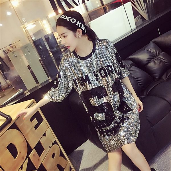 women's t-shirt sequins round collar midi sequins t-shirt hip-hop hip-hop 61 letter loose top, White
women's t-shirt sequins round collar midi sequins t-shirt hip-hop hip-hop 61 letter loose top, White