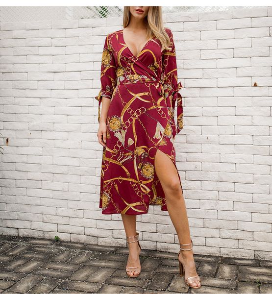 jiasiyun women chain cross print midi dress v neck bowknot summer party dress 3/4 long sleeve with sashes wrap vestidos 11, Black;gray
jiasiyun women chain cross print midi dress v neck bowknot summer party dress 3/4 long sleeve with sashes wrap vestidos 11, Black;gray