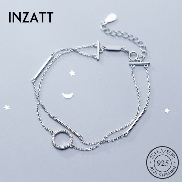 inzatt real 925 sterling silver geometric zircon round double chain bracelet for charming women stick trendy fine jewelry 2019, Black
inzatt real 925 sterling silver geometric zircon round double chain bracelet for charming women stick trendy fine jewelry 2019, Black