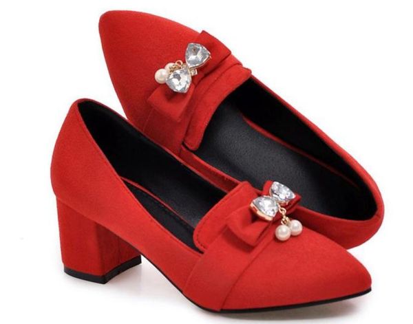 women's shoes in spring and autumn high coarse heel pointed end suede bowknot@2045, Black
women's shoes in spring and autumn high coarse heel pointed end suede bowknot@2045, Black