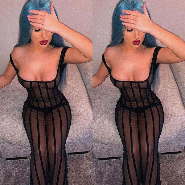 women summer boho beach swimwear bikini cover up party cocktail sheer bodycon party club mesh striped sleeveless see-through, Blue;gray
women summer boho beach swimwear bikini cover up party cocktail sheer bodycon party club mesh striped sleeveless see-through, Blue;gray