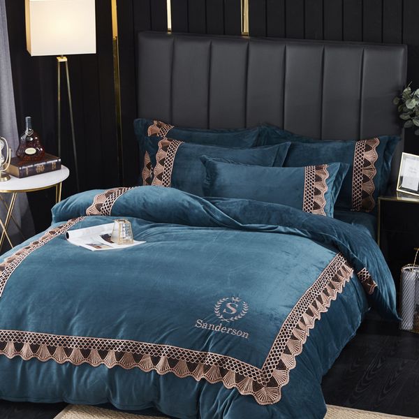 european style bedding sets embroidering warm home textile thickening bedding dark blue bed linen bed lace duvet cover sheet
european style bedding sets embroidering warm home textile thickening bedding dark blue bed linen bed lace duvet cover sheet