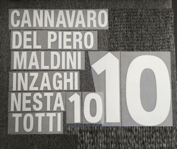 2000 nameset cannavaro del piero maldini inzaghi nesta totti nameset customize any name number printing
2000 nameset cannavaro del piero maldini inzaghi nesta totti nameset customize any name number printing