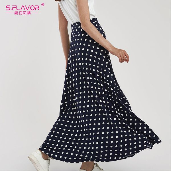 s.flavor women vintage maxi long skirts elegant high waist dot printed midi skirts summer fashion boho women, Black
s.flavor women vintage maxi long skirts elegant high waist dot printed midi skirts summer fashion boho women, Black