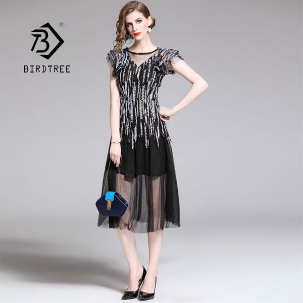 2019 new summer women's black mesh geometric sequin dress ruffle o neck high waist lady a line vestido vintage d94712z, Black;gray
2019 new summer women's black mesh geometric sequin dress ruffle o neck high waist lady a line vestido vintage d94712z, Black;gray