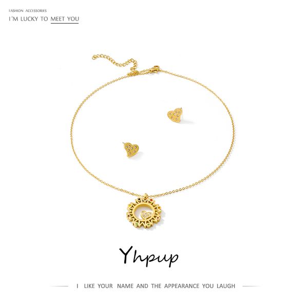 yhpup sweet heart necklace earrings jewelry sets hollow geometric pendant gold stainless steel rhinestone women accessories 2019, Silver
yhpup sweet heart necklace earrings jewelry sets hollow geometric pendant gold stainless steel rhinestone women accessories 2019, Silver
