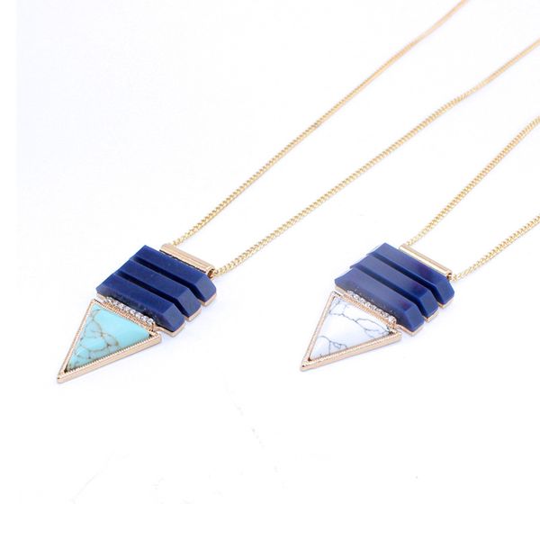 large triangle kallaite howlite natural stone pendant gold chain necklaces crystal jeweled geometricaccessories jewelry, Silver
large triangle kallaite howlite natural stone pendant gold chain necklaces crystal jeweled geometricaccessories jewelry, Silver
