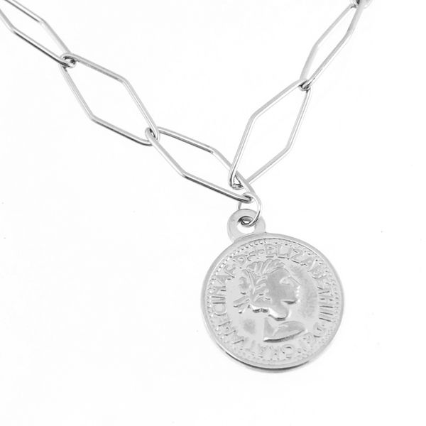 silver/gold stainless steel coin medal necklace for women rhombus metal heavy duty chain padlock lock chain necklace boh jewelry
silver/gold stainless steel coin medal necklace for women rhombus metal heavy duty chain padlock lock chain necklace boh jewelry