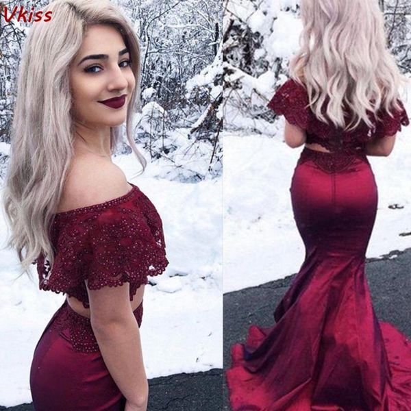 burgundy elegant two pieces mermaid evening dresses formal women party night 2020 red off the shoudler robe de soire prom gowns, White;black
burgundy elegant two pieces mermaid evening dresses formal women party night 2020 red off the shoudler robe de soire prom gowns, White;black
