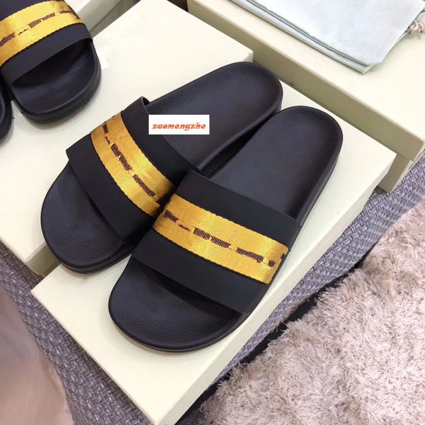 fashion designer off leisure indoor beach slippers white printing couple slippers with box, Black
fashion designer off leisure indoor beach slippers white printing couple slippers with box, Black