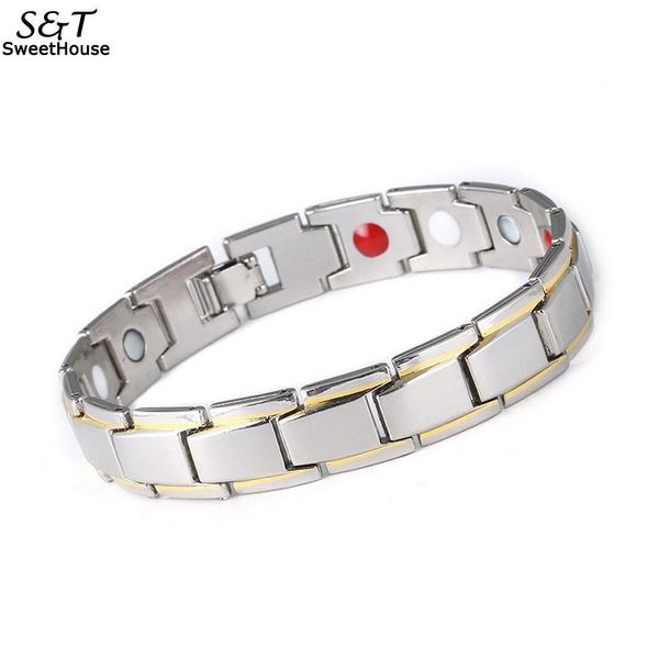 fashion men's titanium steel magnetic-therapy bracelet bangle beauty everyday wristband fits most, Golden;silver
fashion men's titanium steel magnetic-therapy bracelet bangle beauty everyday wristband fits most, Golden;silver