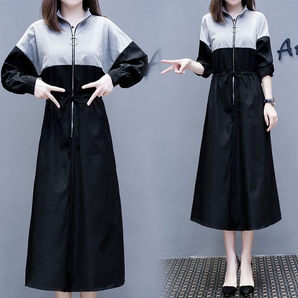 autumn long sleeved waist sports casual windbreaker sweater skirt loose sweater skirt long overknee stitching windbreaker dress
autumn long sleeved waist sports casual windbreaker sweater skirt loose sweater skirt long overknee stitching windbreaker dress