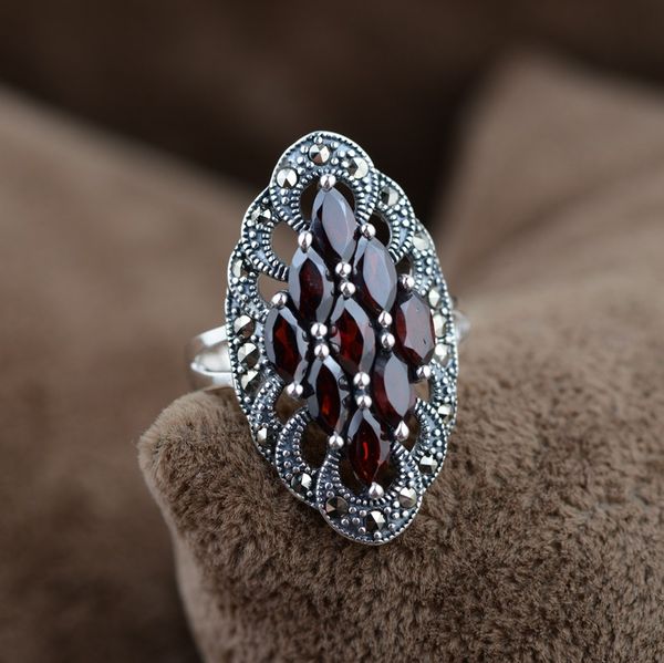 real pure sterling silver 925 red garnet ring personalized women jewelry natural stone beautiful fine jewelry anillos mujer, Golden;silver
real pure sterling silver 925 red garnet ring personalized women jewelry natural stone beautiful fine jewelry anillos mujer, Golden;silver