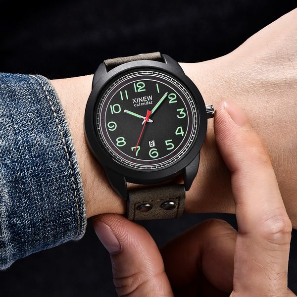 watch men xinew leather strap relogio masculino simple calendar luminous dial outdoor wristwatches quartz watches reloj hombre, Slivery;brown
watch men xinew leather strap relogio masculino simple calendar luminous dial outdoor wristwatches quartz watches reloj hombre, Slivery;brown