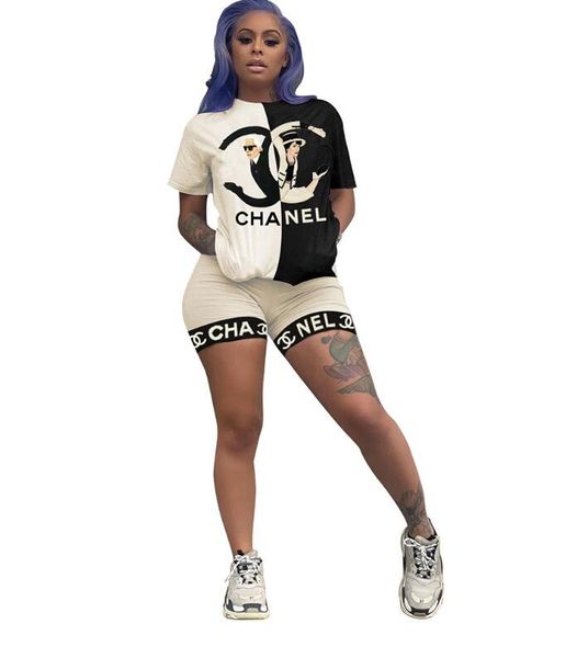 women's wear brand design new two-piece suit personality two-person double-color printed shorts short sleeves fashion casual two-piece, Gray
women's wear brand design new two-piece suit personality two-person double-color printed shorts short sleeves fashion casual two-piece, Gray