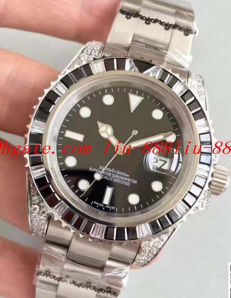 bp factory 116610 custom diamond/sapphire bezel w/ full diamond lugs eta 2836 movement automatic date luminous men's watches, Slivery;brown
bp factory 116610 custom diamond/sapphire bezel w/ full diamond lugs eta 2836 movement automatic date luminous men's watches, Slivery;brown