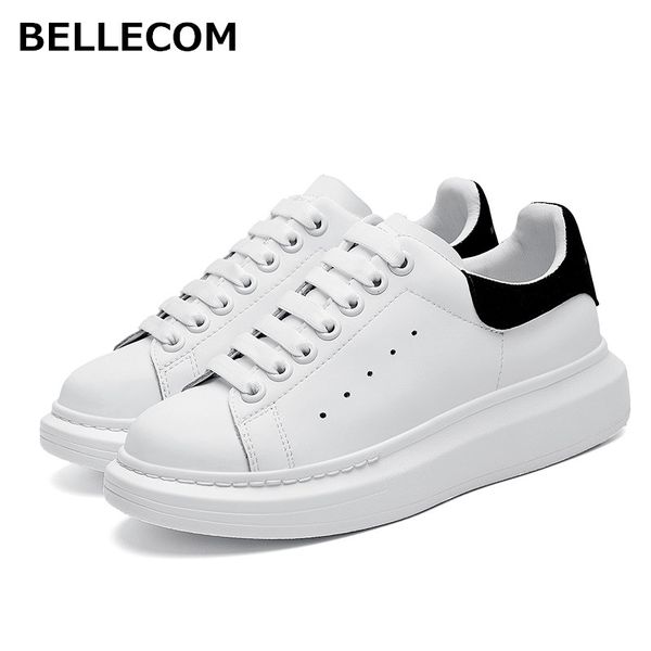 bellecom 2020 new women's and men's leather flat sole small white shoes leisure sports thick sole increased by 35-45, Black
bellecom 2020 new women's and men's leather flat sole small white shoes leisure sports thick sole increased by 35-45, Black