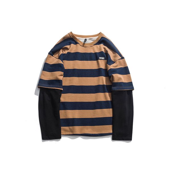 yi dao vintage autumn clothing japanese-style retro contrast color stripes mock two-piece hoodie men's couples loose casual hood, Black
yi dao vintage autumn clothing japanese-style retro contrast color stripes mock two-piece hoodie men's couples loose casual hood, Black