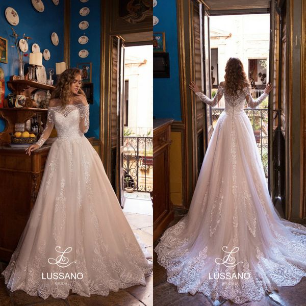 lussano boho wedding dresses 2019 lace appliqued off shoulder a line sweep train beach wedding dress custom made long sleeves bridal gowns, White
lussano boho wedding dresses 2019 lace appliqued off shoulder a line sweep train beach wedding dress custom made long sleeves bridal gowns, White