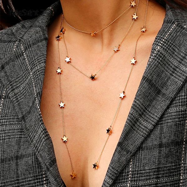 ingesight.z vintage star multilayer long chain pendant choker necklace for women bohemian necklace fashion summer beach jewelry, Silver
ingesight.z vintage star multilayer long chain pendant choker necklace for women bohemian necklace fashion summer beach jewelry, Silver