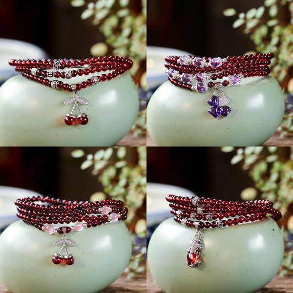 beaded jewelry alcohol red garnet woman more circle personality concise sweet natural crystal hand string bracelet for charms, Black
beaded jewelry alcohol red garnet woman more circle personality concise sweet natural crystal hand string bracelet for charms, Black