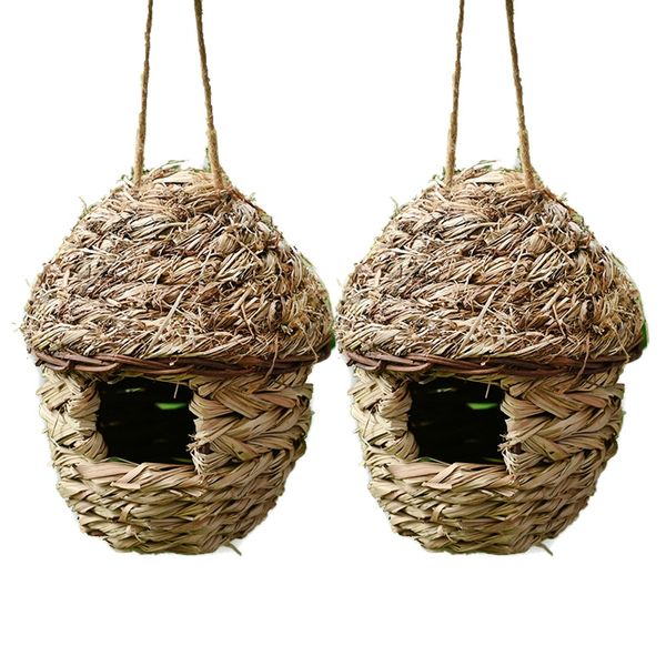 2pack reed grass bird hut ,cozy resting place for birds,provides shelter from cold weather,hand woven bird houses nest
2pack reed grass bird hut ,cozy resting place for birds,provides shelter from cold weather,hand woven bird houses nest