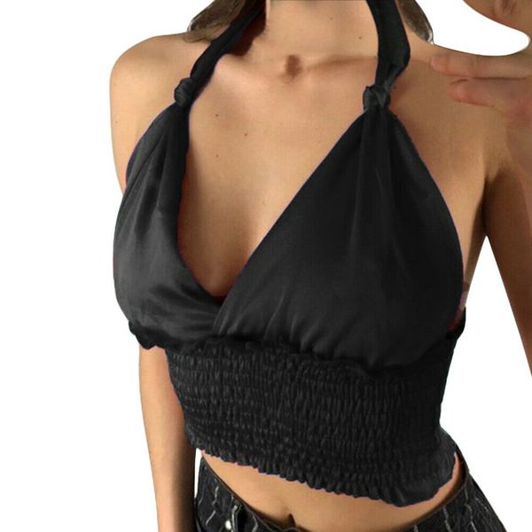 women summer strappy backless shrinkage pleated vest ladies solid nightclub crop tanks camis, White
women summer strappy backless shrinkage pleated vest ladies solid nightclub crop tanks camis, White