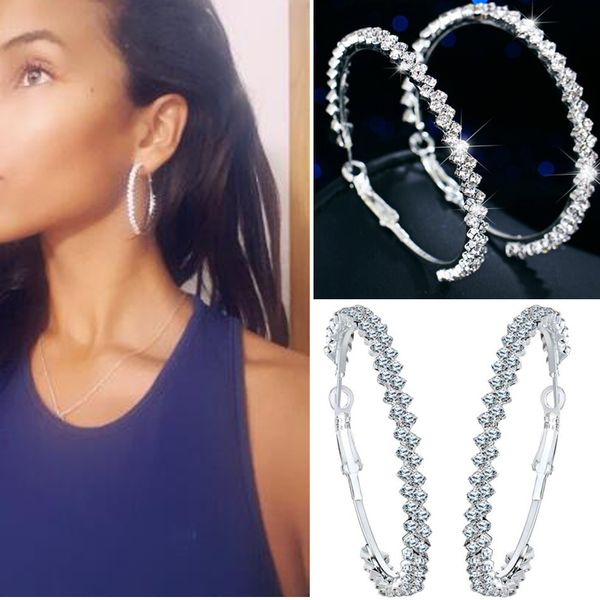 fashion oversize 40mm 50mm circle hoop earrings for women girl new geometric crystal round earring brincos party jewelry gift, Golden;silver
fashion oversize 40mm 50mm circle hoop earrings for women girl new geometric crystal round earring brincos party jewelry gift, Golden;silver