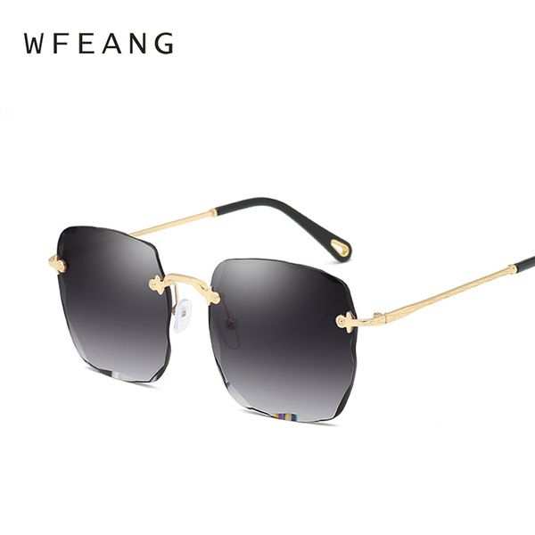 wfeang square rimless sunglasses women gradient lens transparent clear sun glasses for women luxury vintage brand big ladies, White;black
wfeang square rimless sunglasses women gradient lens transparent clear sun glasses for women luxury vintage brand big ladies, White;black