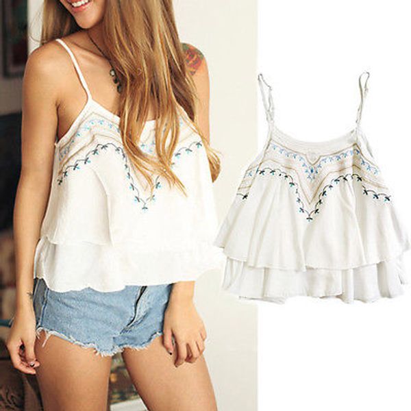 womens summer casual sleeveless shirt chiffon loose vest tank blouse, White
womens summer casual sleeveless shirt chiffon loose vest tank blouse, White