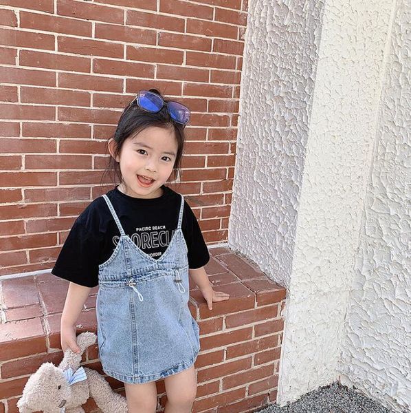 2020 new baby girls 2 pcs set t-shirt+denim dress summer kids girls suits 1-7 years, White
2020 new baby girls 2 pcs set t-shirt+denim dress summer kids girls suits 1-7 years, White