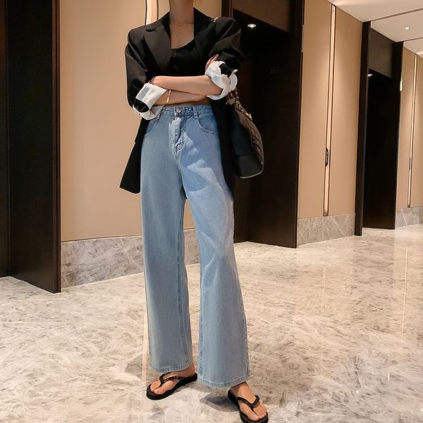 high-waisted jeans women's loose thin straight leg wide-legged mopping pants high waist jeans, Blue
high-waisted jeans women's loose thin straight leg wide-legged mopping pants high waist jeans, Blue