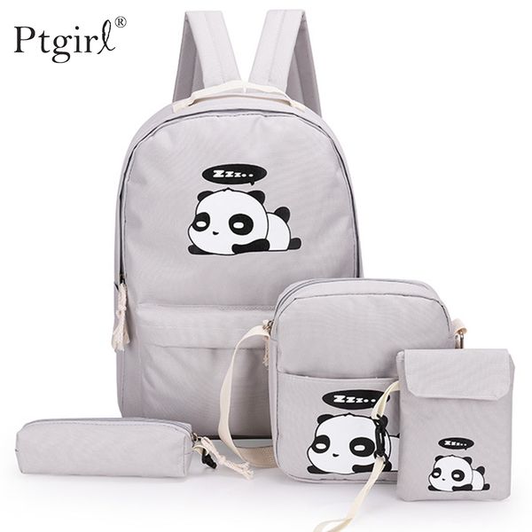 4pcs/set canvas women backpack girls cute panda print student backpack ptgirl shoulder teenagers book bagpack mochila feminina
4pcs/set canvas women backpack girls cute panda print student backpack ptgirl shoulder teenagers book bagpack mochila feminina