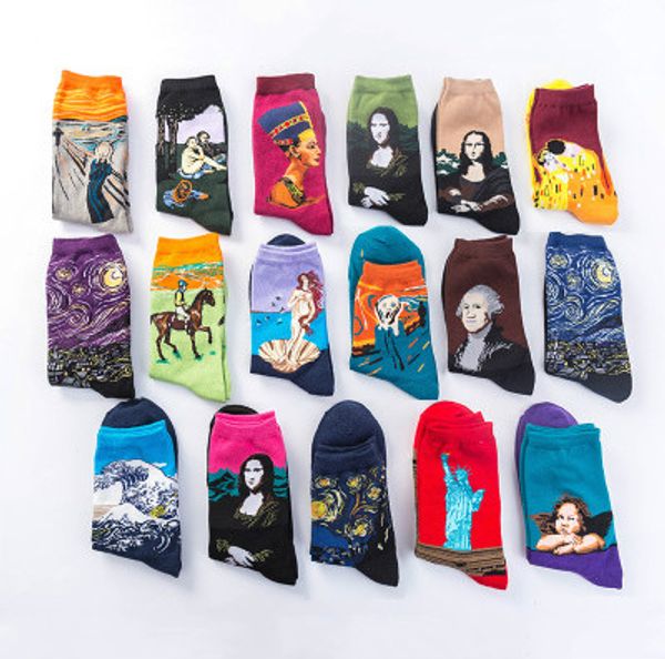 men's designer socks starry sky stockings famous painting trendy long hose painting stockings fashion tube long socks, Black
men's designer socks starry sky stockings famous painting trendy long hose painting stockings fashion tube long socks, Black